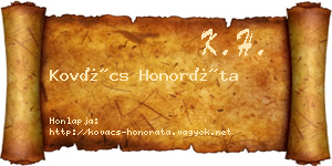 Kovács Honoráta névjegykártya
